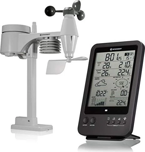Bresser WetterCenter 5in1 Wettervorhersage-Center schwarz, digital