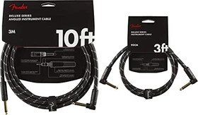 Fender Deluxe Series Instrument Cable Black Tweed Angled 3.0m