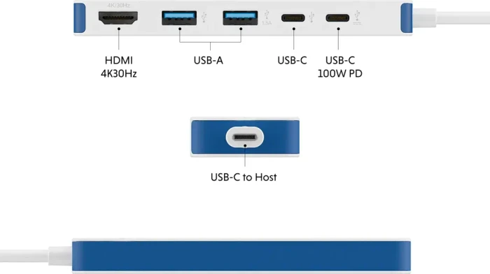 Targus HyperDrive Flex 5, USB-C 3.0 [Stecker], weiß