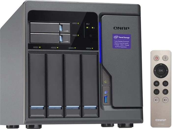 QNAP TVS-682-i3-8G, 8GB RAM, 4x RJ-45 1000Base-T, 5x USB-A 3.0