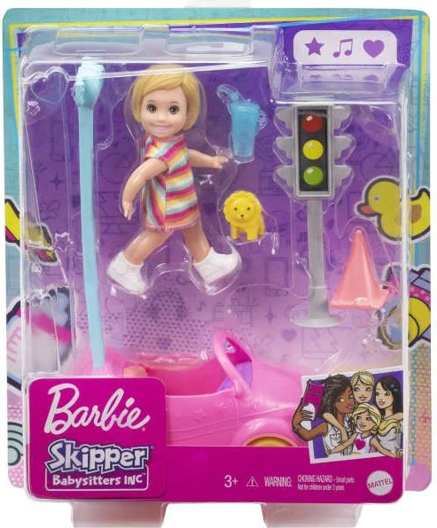 Mattel Barbie - Skipper Babysitter Puppe und Spielzeugauto Spielset