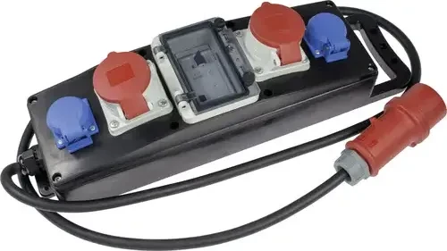 as-Schwabe Vollgummi Steckdosenleiste S5+, 2m, 4-fach, 2m