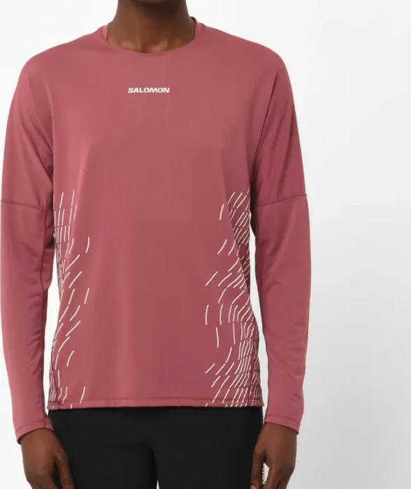 Salomon Sense Aero Graphic Laufshirt langarm nocturne/whisper white (Herren)