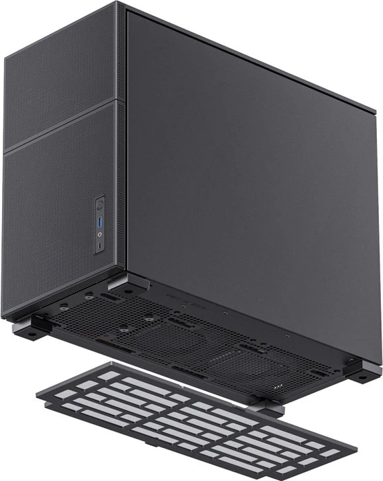 Jonsbo D31 Mesh Black, schwarz, Glasfenster