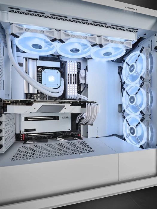 Corsair iCue 5000X RGB QL Edition, weiß, Glasfenster