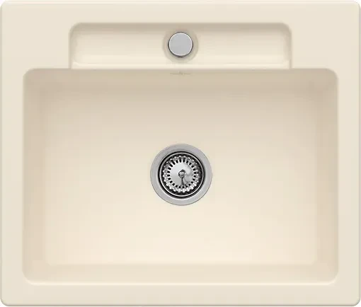 Villeroy & Boch Siluet 60 S flat flächenbündig Becken mittig mit Ablauffernbedienung ivory