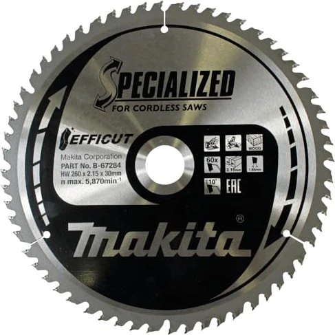 Makita Specialized Efficut Kreissägeblatt 60Z, 260x1.65x30mm, 1 Stück