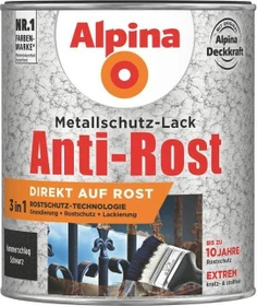 Alpina Farben Metallschutz-Lack Hammerschlag außen schwarz, 2.5l