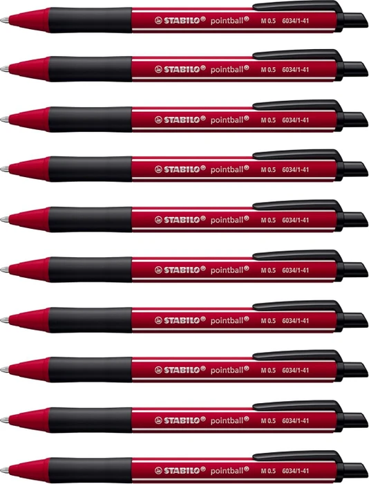 STABILO pointball NatureCOLORS Kugelschreiber burgunderrot/schwarz, 10er-Pack