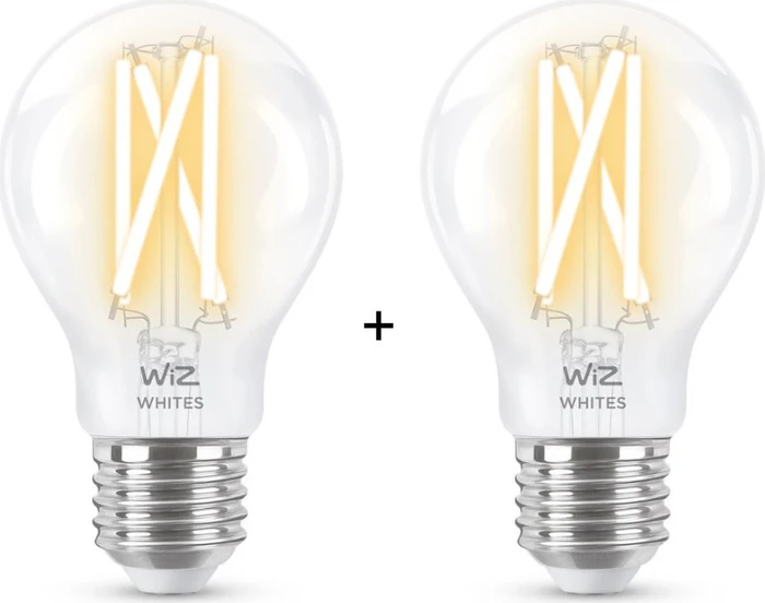 WiZ Clear Filament LED 7-60W E27 A60, 2 Stück