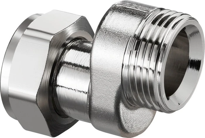 Oventrop Ausgleichsverschraubung für unteren Anschluss, G ¾ ÜM x G ¾ AG, Ausgleich Achsabstand: 11,5 mm, Länge: 43 mm