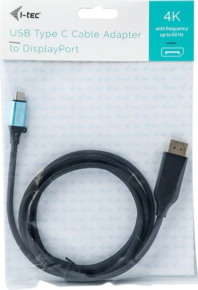 i-tec USB-C [Stecker] auf DisplayPort [Stecker] 4K/60Hz Adapterkabel, 2m