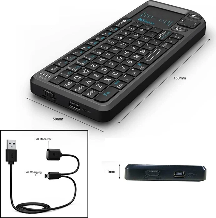 Riitek Rii Mini Wireless Keyboard X1, USB, UK