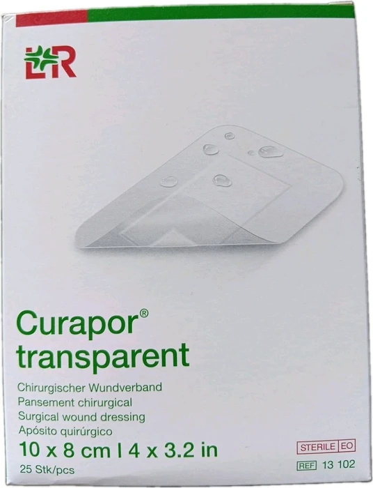 Lohmann & Rauscher Curapor transparent Wundverband steril chirurgisch, 8 x 10cm, 25 Stück