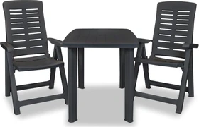 vidaXL Bistro-Set anthrazit, 3-tlg.