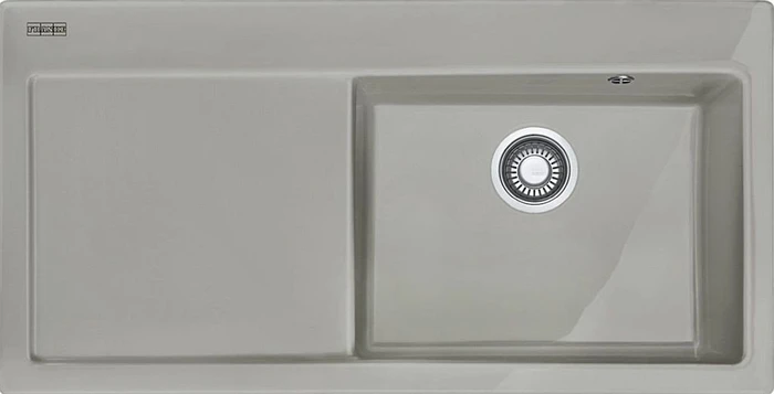 Franke Mythos MTK 611-100 Einbau Becken rechts mit Ablauffernbedienung perlgrau matt