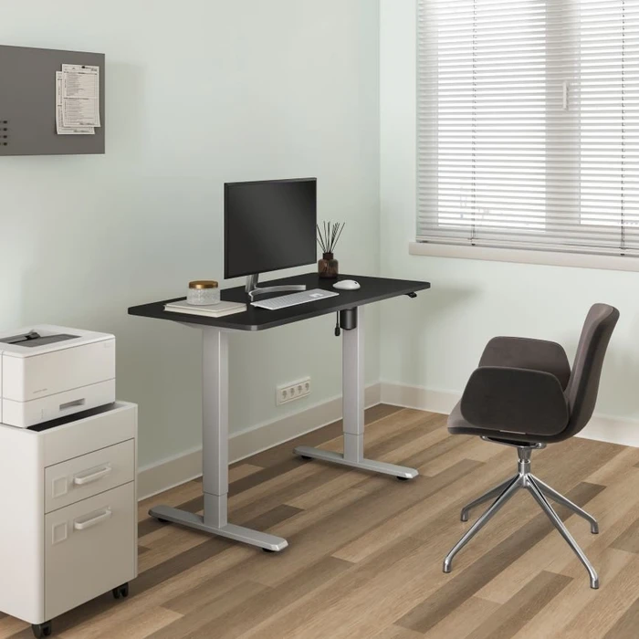 Equip ERGO elektrisch höhenverstellbarer Sitz-Steh-Schreibtisch 120x60cm grau/grau