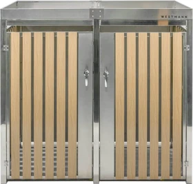 Westmann Planta Mülltonnenbox 2x 240l holzoptik/silber