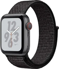 Apple Watch Nike+ Series 4 (GPS + Cellular) Aluminium 40mm grau mit Sport Loop schwarz