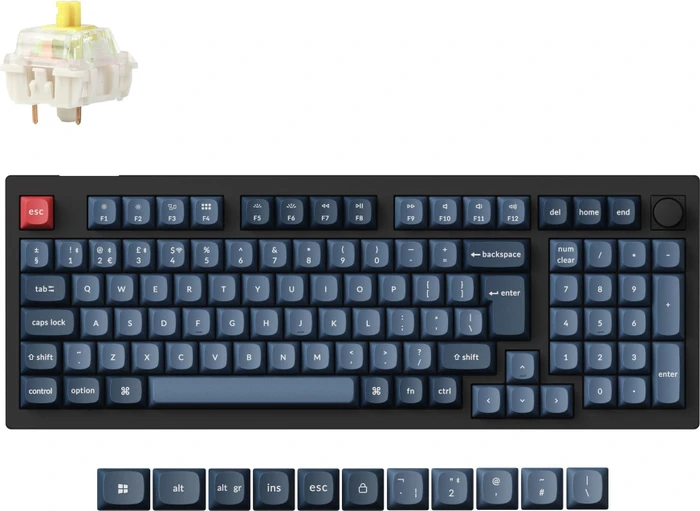 Keychron V5 Max, Carbon Black, 96%, LEDs RGB, hot-swap, Gateron Jupiter BANANA, USB/Bluetooth, UK