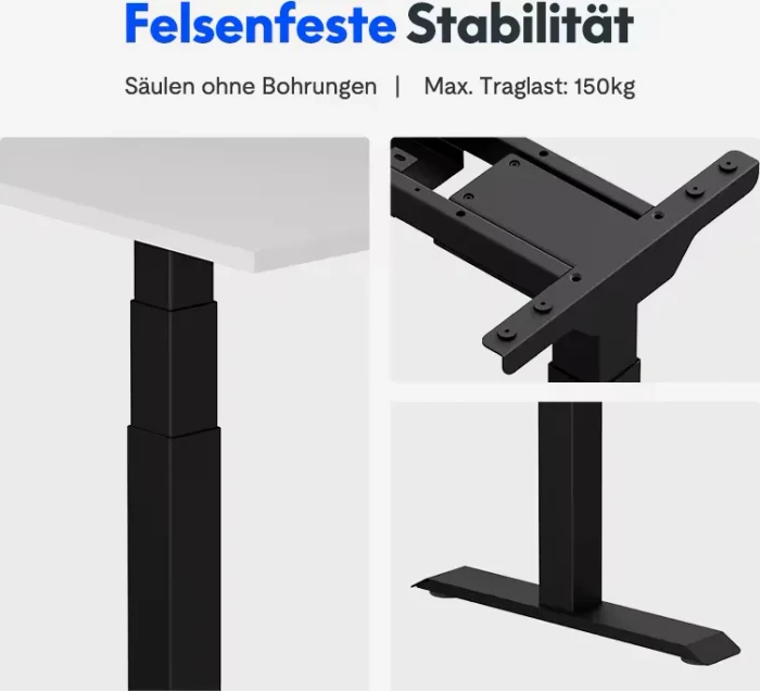 FlexiSpot E7L elektrisch höhenverstellbares Sitz-Steh-Eckschreibtischgestell schwarz