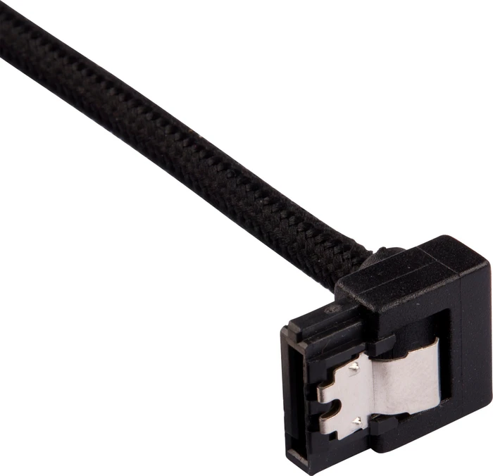 Corsair Premium Sleeved SATA 6Gb/s Kabel schwarz 0.6m, gewinkelt