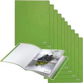 Leitz Sichtbuch Recycle, A4, grün, inkl. 20 Klarsichthüllen, 10er-Pack