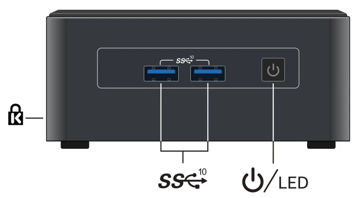 ASUS NUC 11 Pro Kit - Tall - Tiger Canyon - NUC11TNHi3 / BNUC11TNHI30002, EU-Netzkabel