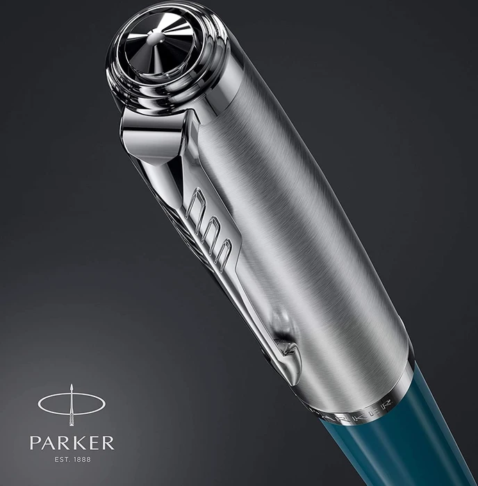 Parker 51 Kugelschreiber teal blue resin/chrome trim, Geschenkbox