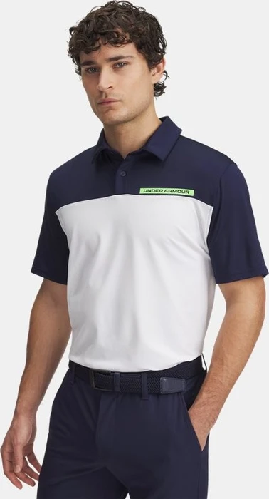 Under Armour Tee To Green Color Block Poloshirt kurzarm midnight navy/white/cyber green (Herren)