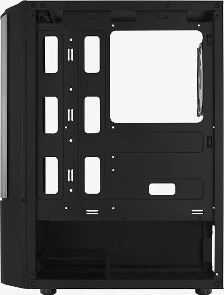 AeroCool Quantum [V2], schwarz, Lüfter LED Fixed RGB, Glasfenster