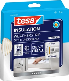 tesa INSULATION Dichtungsband weiß, Abdichtband, 9mm/6m, 1 Stück