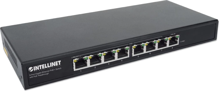 Intellinet Desktop Gigabit Switch, 8x RJ-45, 85W PoE++ PD