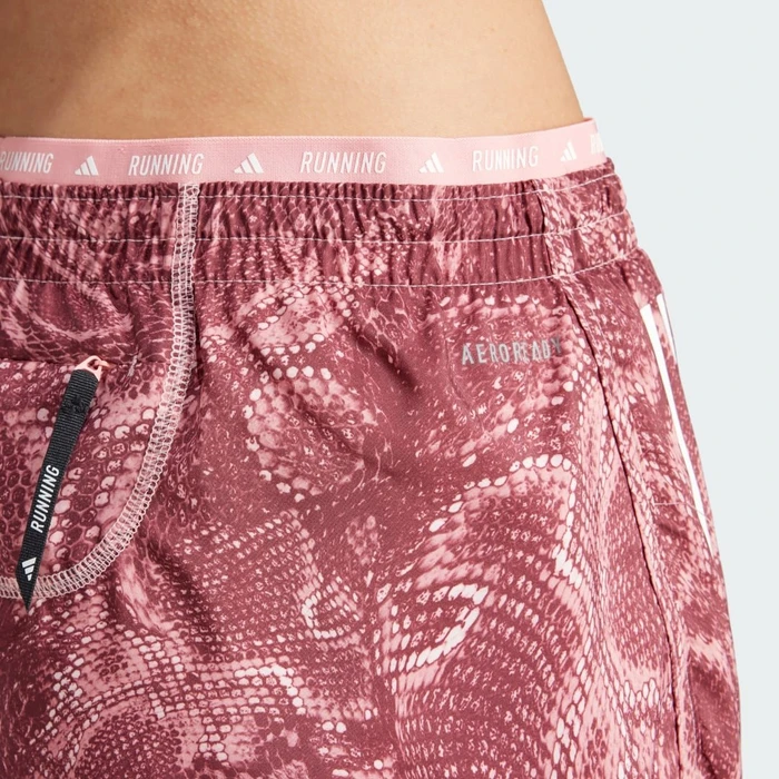adidas Own The Run Excite Allover Print Aeroready Laufhose kurz semi pink spark (Damen)
