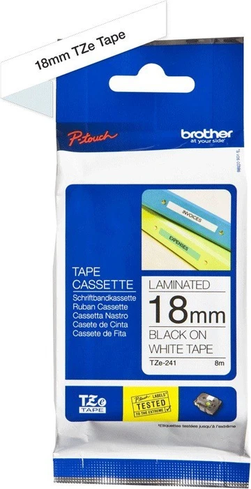 Brother TZe-241 Beschriftungsband, 18mm, schwarz/weiß
