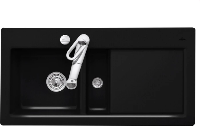 Villeroy & Boch Subway 60 Einbau Becken links mit Ablauffernbedienung chromite