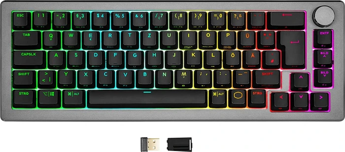 Cooler Master CK721, LEDs RGB, Space Gray, TTC BROWN, USB/Bluetooth, DE