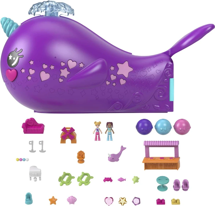 Mattel Polly Pocket - Sparkle Cove Adventure Narwalabenteurer Boot