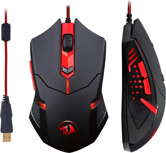 Redragon M601-3 Centrophorus schwarz/rot, inkl. Mousepad, USB