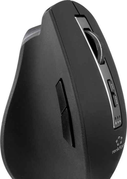 Renkforce RF-WM-300 Rechargeable Wireless Ergonomic Mouse schwarz/grau, USB/Bluetooth
