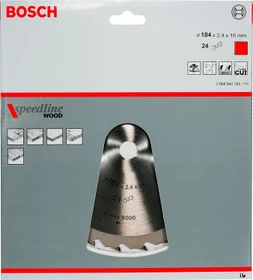 Bosch Professional Speedline Wood Kreissägeblatt 24Z, 184x2.2x16mm, 1 Stück