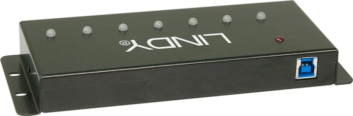 Lindy Industrial Wallmount USB-Hub, 7x USB-A 3.0, USB-B 3.0 [Buchse]