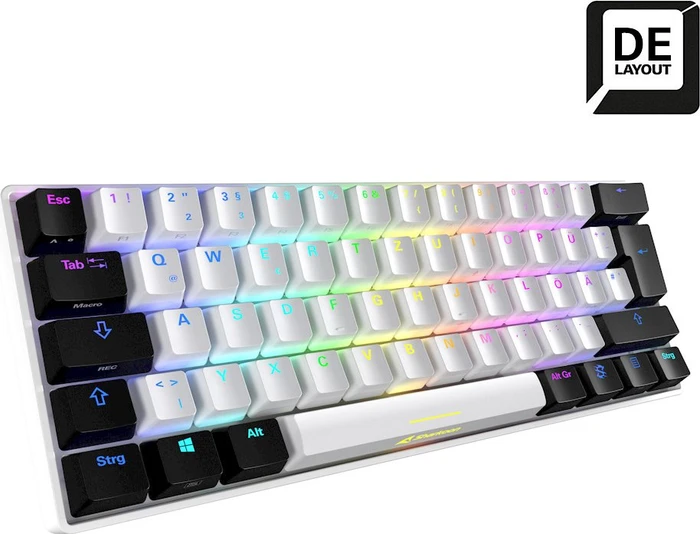 Sharkoon Skiller SGK50 S4, White, LEDs RGB, hot-swap, Kailh KT RED, USB, DE
