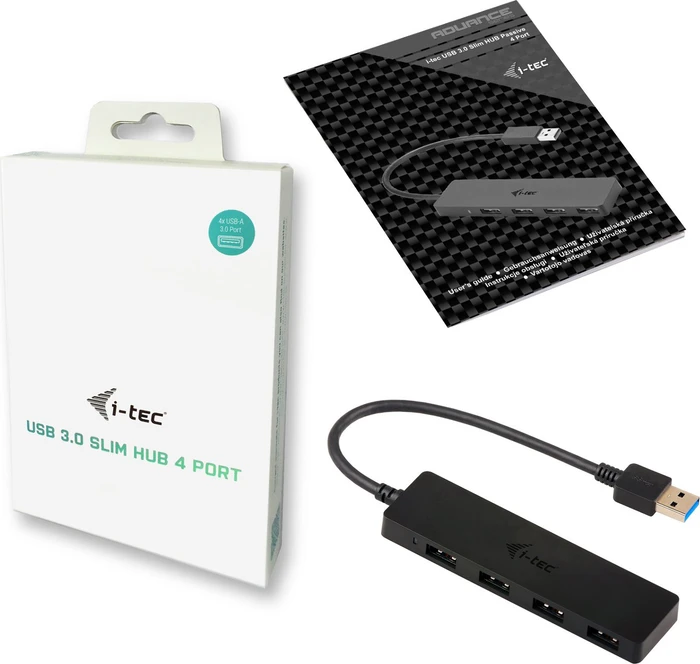i-tec USB 3.0 slim passiv USB-Hub, 4x USB-A 3.0, USB-A 3.0 [Stecker]