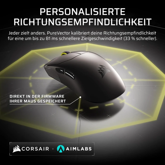 Corsair Sabre v3 Pro PureVector Ultralight Wireless, schwarz, USB