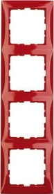 Berker S.1 Rahmen 4fach, rot glänzend