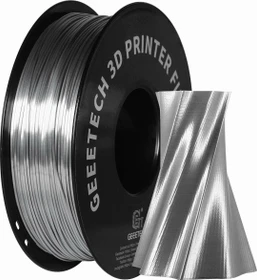 Geeetech PLA Silk, silber, Spule, 1.75mm, 1.00kg