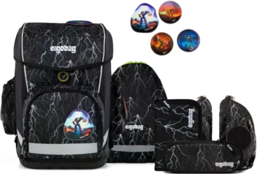 Ergobag Cubo Light Super ReflektBär Schultaschen-Set, 6-tlg.