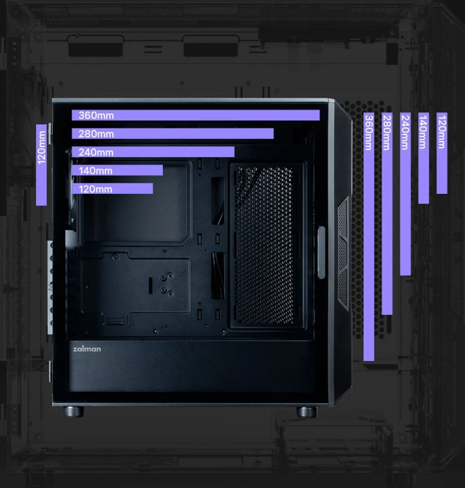 Zalman i3 Neo, schwarz, V2, Glasfenster