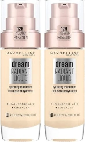 Maybelline Dream Radiant Liquid Foundation 01 natural ivory, 30ml